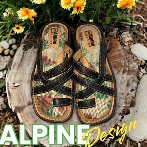 Alpine Designs Palmer Sandals Leather Dark Brown 7M Comfort NWOT